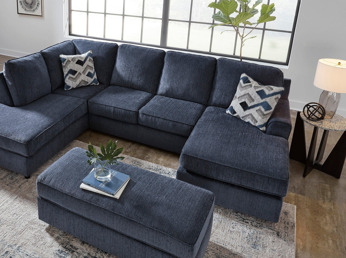 Albar Place Cobalt 2-Piece Left Arm Facing Chaise Sectional by Ashley at Eve Furniture