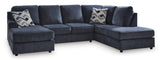 Albar Place Cobalt 2-Piece Right Arm Facing (RAF) Chaise Sectional by Ashley at Eve Furniture