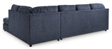 Albar Place Cobalt 2-Piece Right Arm Facing (RAF) Chaise Sectional by Ashley at Eve Furniture