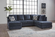Albar Place Cobalt 2-Piece Right Arm Facing (RAF) Chaise Sectional by Ashley at Eve Furniture
