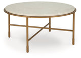 Alben Antique Gold Coffee Table by Ashley at Eve Furniture