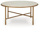 Alben Antique Gold Coffee Table by Ashley at Eve Furniture