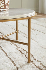 Alben Antique Gold Coffee Table by Ashley at Eve Furniture