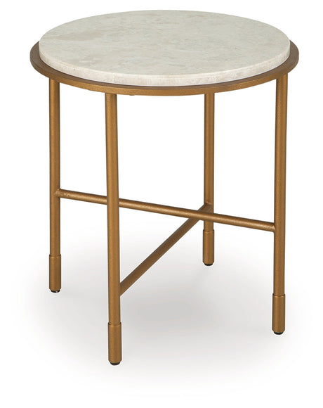 Alben Antique Gold End Table by Ashley at Eve Furniture