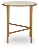 Alben Antique Gold End Table by Ashley at Eve Furniture