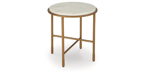 Alben Antique Gold End Table by Ashley at Eve Furniture