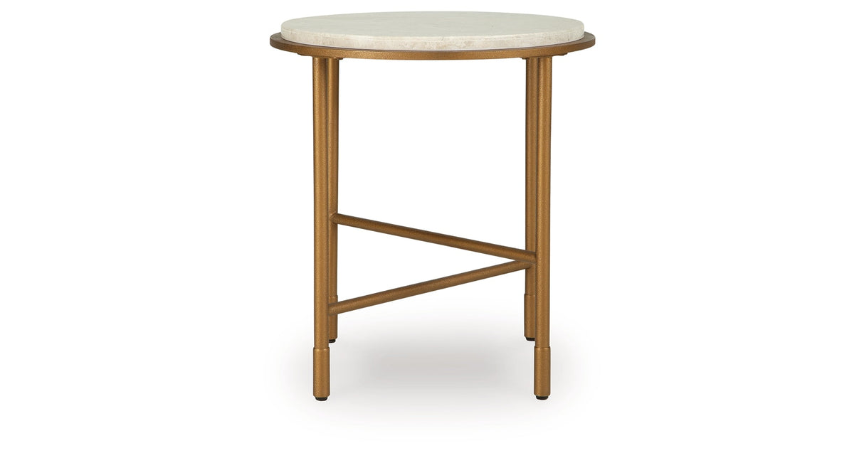 Alben Antique Gold End Table by Ashley at Eve Furniture