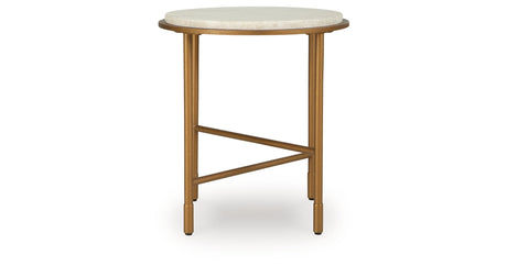 Alben Antique Gold End Table by Ashley at Eve Furniture