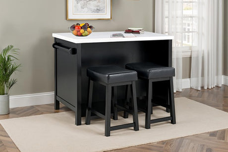 Albergo Black 3-Piece Bar Table Set by Furniture of America at Eve Furniture