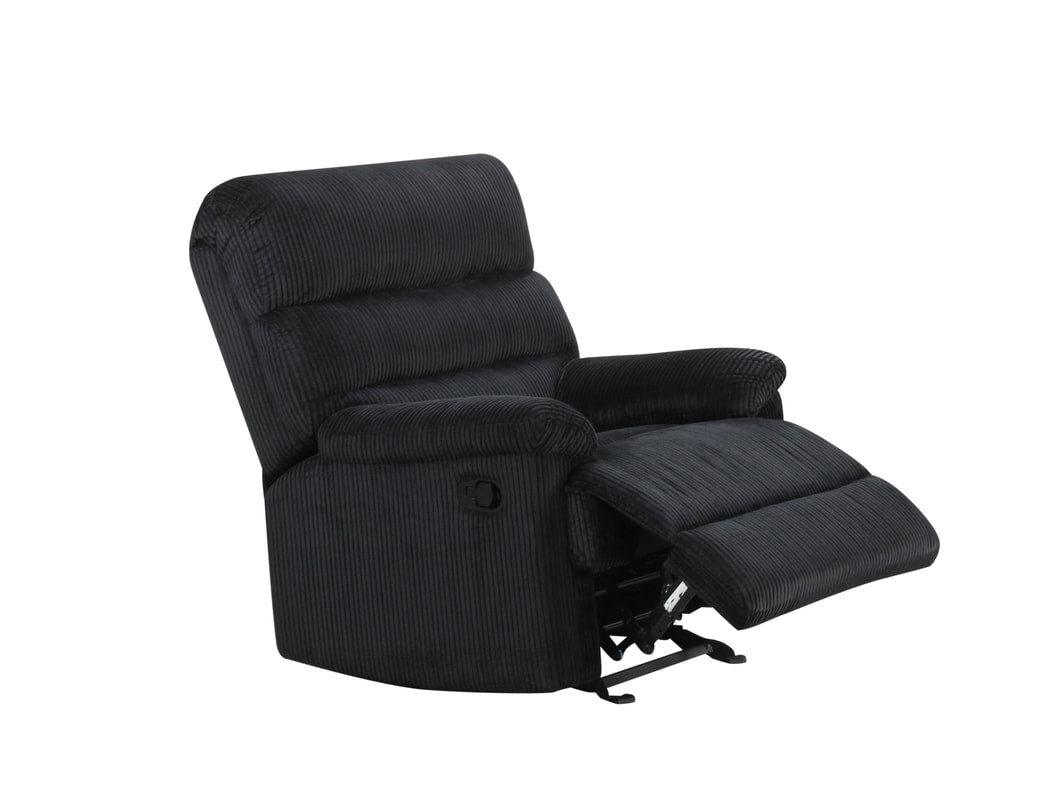 Albert Black Cord 3-Piece Reclining Living Room Set by Happy Homes at Eve Furniture
