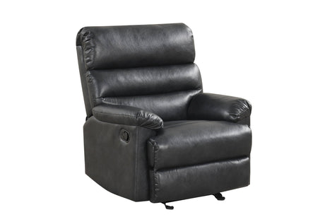 Albert Black Leather 3-Piece Reclining Living Room Set by Happy Homes at Eve Furniture