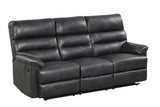 Albert Black Leather 3-Piece Reclining Living Room Set by Happy Homes at Eve Furniture