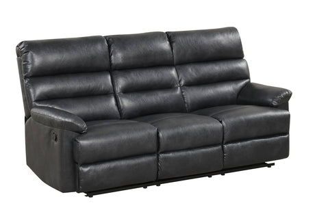 Albert Black Leather 3-Piece Reclining Living Room Set by Happy Homes at Eve Furniture