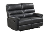 Albert Black Leather 3-Piece Reclining Living Room Set by Happy Homes at Eve Furniture
