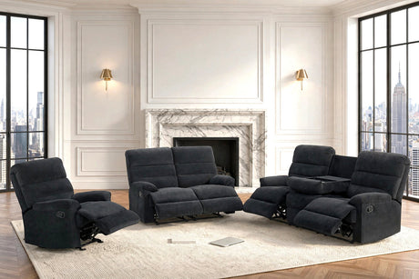 Albert Black Performance Fabric Reclining Living Room Set by Happy Homes at Eve Furniture