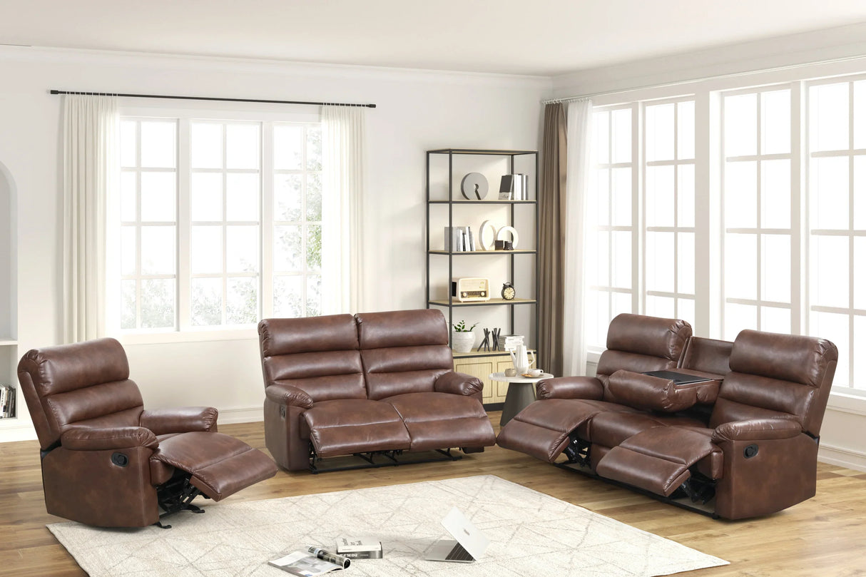 Albert Brown 3-Piece Reclining Living Room Set by Happy Homes at Eve Furniture