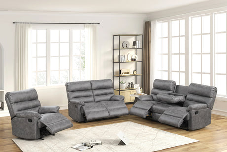 Albert Gray 3-Piece Reclining Living Room Set by Happy Homes at Eve Furniture