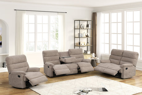 Albert Mocha/Brown Fabric Reclining Living Room Set by Happy Homes at Eve Furniture