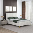 Valery King Size Cream Boucle Platform Bed by Ashcroft Imports at Eve Furniture