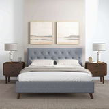 Graceville King Platform Bed Light Grey Linen by Ashcroft Imports at Eve Furniture