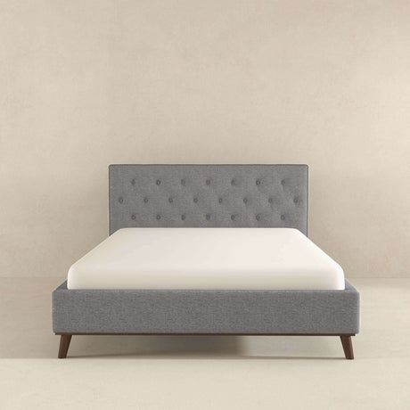 Graceville King Platform Bed Light Grey Linen by Ashcroft Imports at Eve Furniture