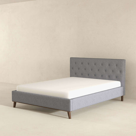 Graceville King Platform Bed Light Grey Linen by Ashcroft Imports at Eve Furniture