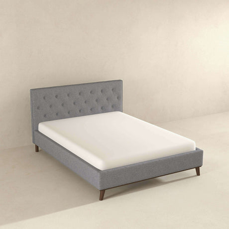 Graceville King Platform Bed Light Grey Linen by Ashcroft Imports at Eve Furniture