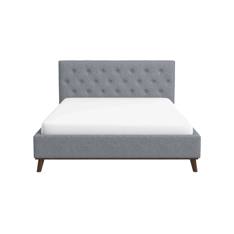 Graceville King Platform Bed Light Grey Linen by Ashcroft Imports at Eve Furniture
