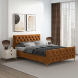 Bailey Cognac Velvet King Bed by Ashcroft Imports at Eve Furniture