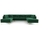 Brooke Green Velvet U Shape Corner Sofa by Ashcroft Imports at Eve Furniture