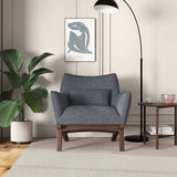 Brayden Mid Century Modern Sea Side Grey Linen Armchair by Ashcroft Imports at Eve Furniture