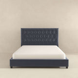 Donald Mid Century Modern Grey Velvet Platform Bed Queen by Ashcroft Imports at Eve Furniture