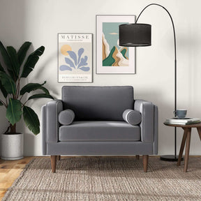 Amber Grey Velvet Lounge Chair by Ashcroft Imports at Eve Furniture