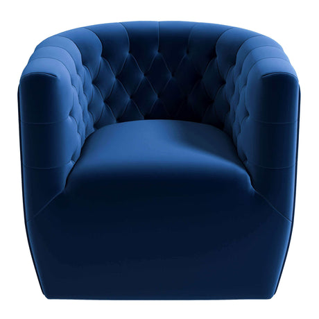 Delaney Dark Blue Velvet Swivel Chair by Ashcroft Imports at Eve Furniture