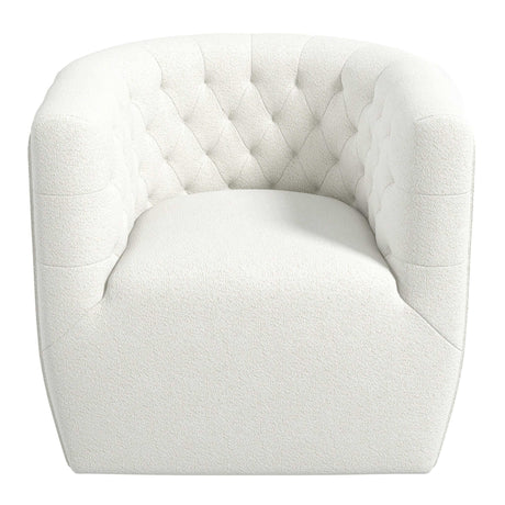 Delaney Cream Boucle Swivel Chair by Ashcroft Imports at Eve Furniture
