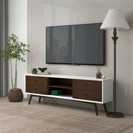 Caroline Walnut White TV Stand Up To 72" by Ashcroft Imports at Eve Furniture
