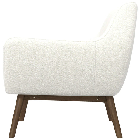 Panom White Boucle Lounge Chair by Ashcroft Imports at Eve Furniture