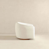 Elise Mid Century Modern Beige Boucle Swivel Chair by Ashcroft Imports at Eve Furniture