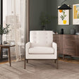 Cole Solid Wood Beige Velvet Lounge Chair by Ashcroft Imports at Eve Furniture
