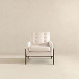 Cole Solid Wood Beige Velvet Lounge Chair by Ashcroft Imports at Eve Furniture