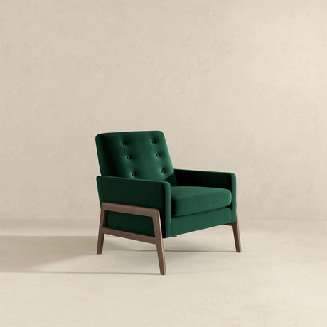Cole Solid Wood Green Velvet Lounge Chair by Ashcroft Imports at Eve Furniture