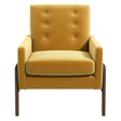 Cole Solid Wood Dark Yellow Velvet Lounge Chair by Ashcroft Imports at Eve Furniture