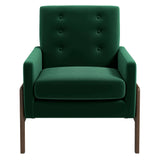 Cole Solid Wood Green Velvet Lounge Chair by Ashcroft Imports at Eve Furniture