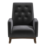 Demetrius Dark Grey Fabric Solid Wood Rocking Chair by Ashcroft Imports at Eve Furniture