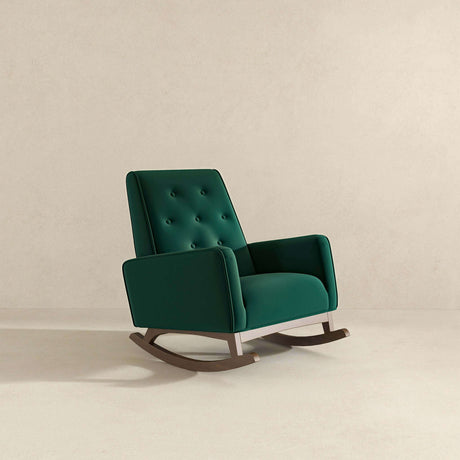 Demetrius Green Velvet Solid Wood Rocking Chair by Ashcroft Imports at Eve Furniture