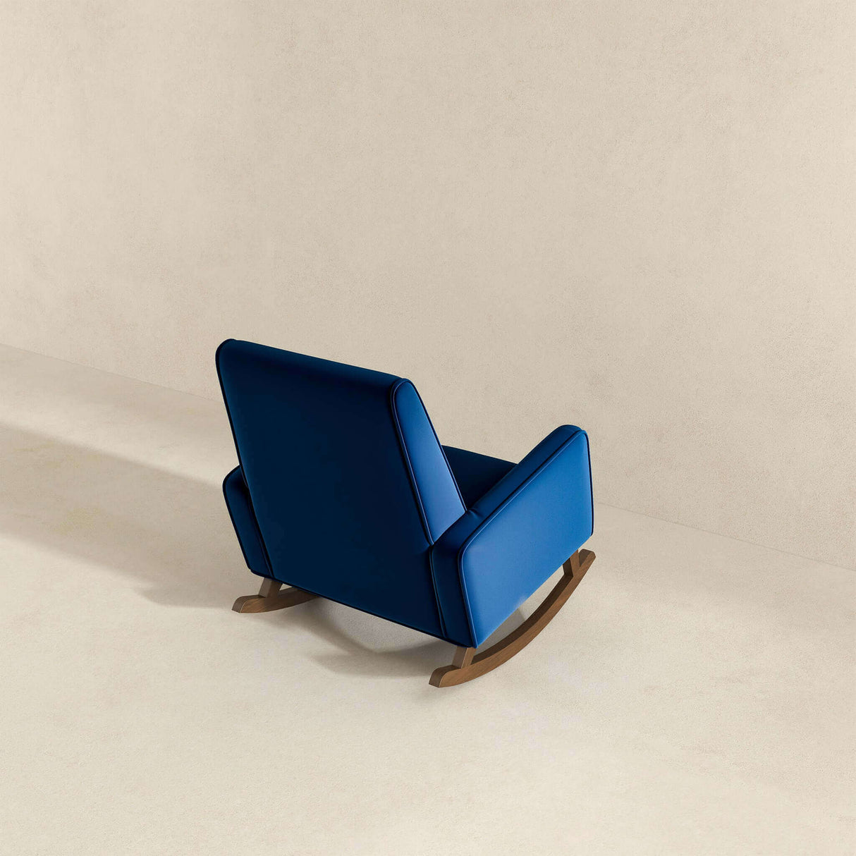 Demetrius Dark Blue Velvet Solid Wood Rocking Chair by Ashcroft Imports at Eve Furniture