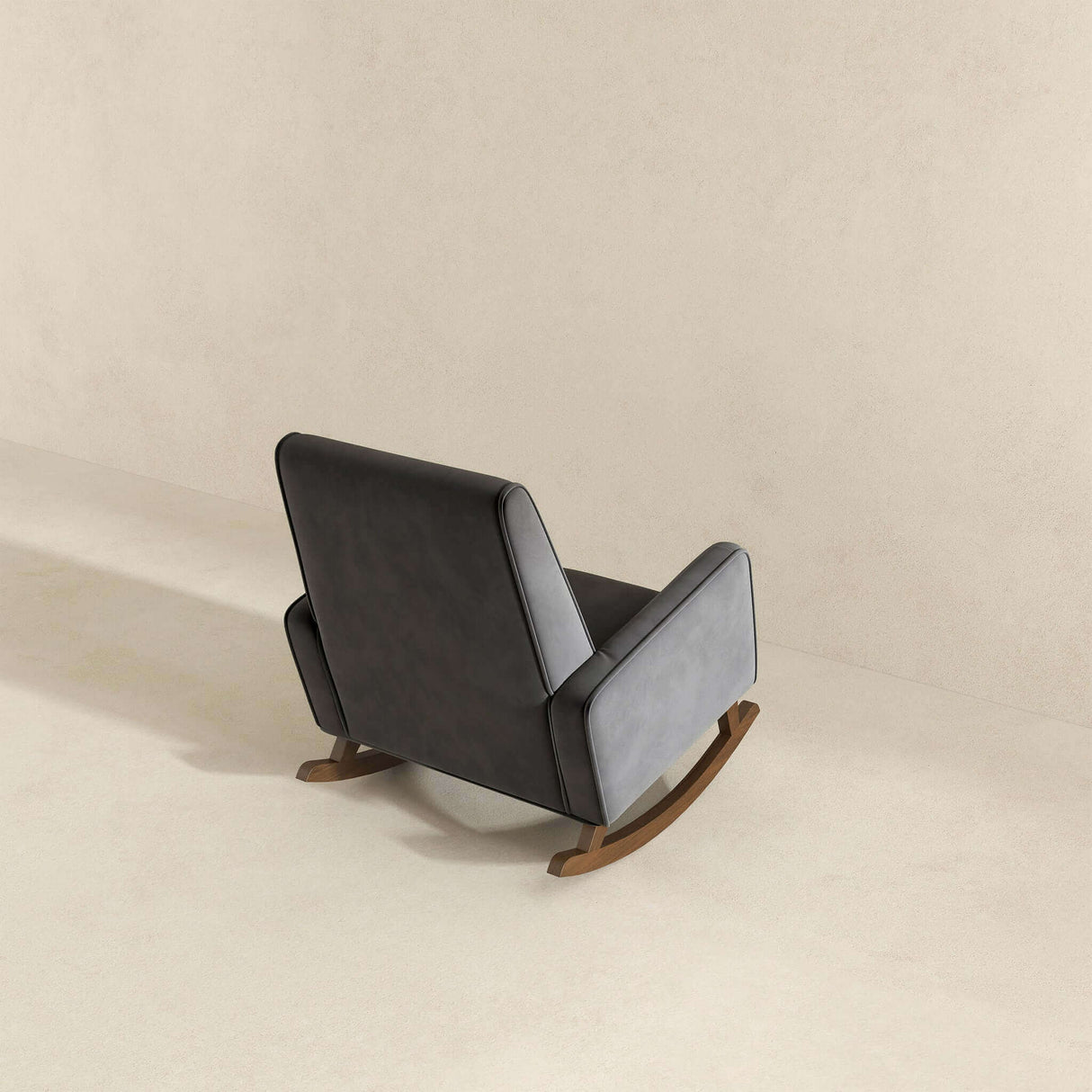 Demetrius Dark Grey Fabric Solid Wood Rocking Chair by Ashcroft Imports at Eve Furniture