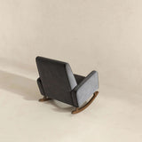 Demetrius Dark Grey Fabric Solid Wood Rocking Chair by Ashcroft Imports at Eve Furniture