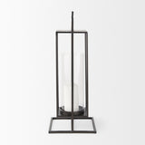 Albus I Large Black Metal Rectangular Table Candle Holder by Mercana at Eve Furniture
