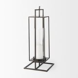 Albus I Large Black Metal Rectangular Table Candle Holder by Mercana at Eve Furniture